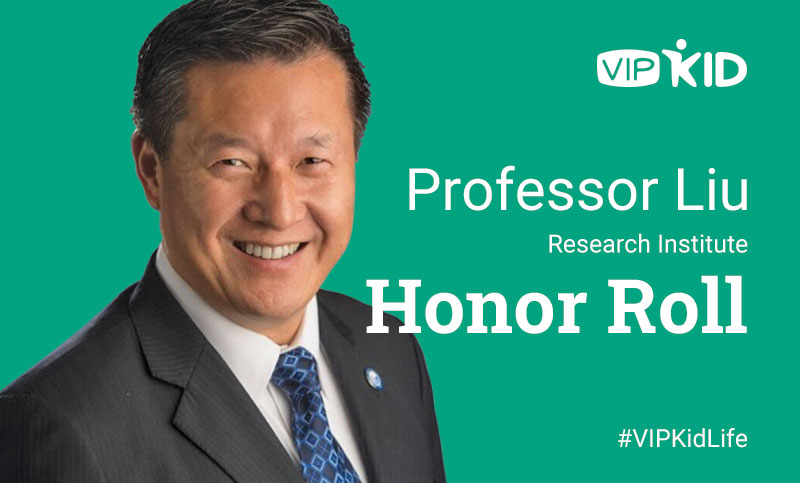 Dr. Jun Liu (Professor Liu) of Research Institute smiling with text "Honor Roll" next to him.